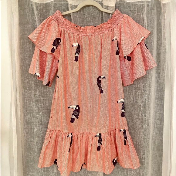 Zara Striped Ruffled Smocked Dress - Picture 6 of 6